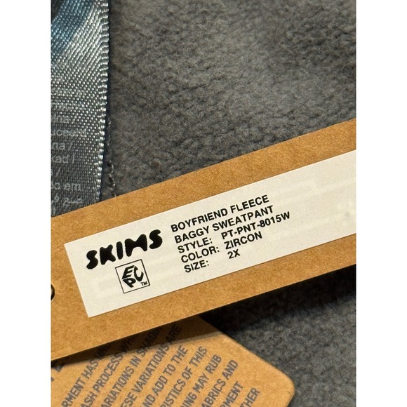 SKIMS Boyfriend Fleece Baggy Sweatpant Zircon Size 2X - Picture 6 of 7